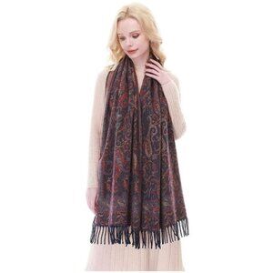 Womens Reversible Pashmina Scarf Jacquard Z6